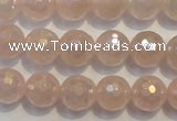 CRQ514 15.5 inches 12mm faceted round AB-color rose quartz beads