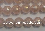 CRQ515 15.5 inches 14mm faceted round AB-color rose quartz beads