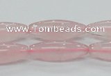 CRQ57 15.5 inches 10*30mm rice natural rose quartz beads wholesale