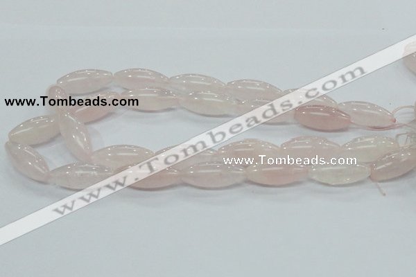 CRQ59 15.5 inches 12*30mm rice natural rose quartz beads wholesale