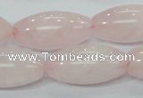 CRQ60 15.5 inches 15*30mm rice natural rose quartz beads wholesale