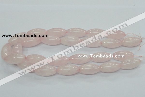 CRQ60 15.5 inches 15*30mm rice natural rose quartz beads wholesale