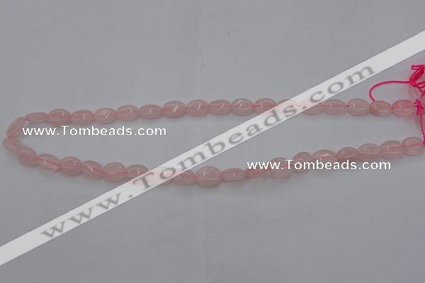 CRQ608 15.5 inches 8*10mm oval rose quartz beads wholesale