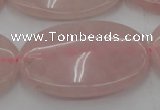 CRQ615 15.5 inches 20*30mm oval rose quartz beads wholesale