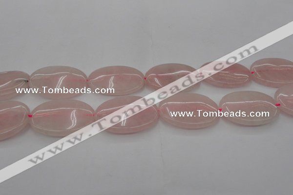 CRQ615 15.5 inches 20*30mm oval rose quartz beads wholesale