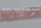 CRQ623 15.5 inches 14*14mm square rose quartz beads wholesale