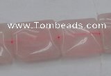 CRQ625 15.5 inches 18*18mm square rose quartz beads wholesale