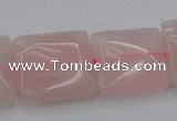 CRQ626 15.5 inches 20*20mm square rose quartz beads wholesale