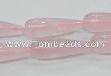 CRQ63 15.5 inches 10*30mm teardrop natural rose quartz beads wholesale