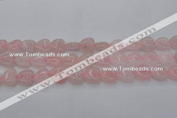 CRQ633 15.5 inches 20*20mm heart rose quartz beads wholesale