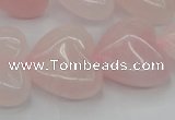 CRQ634 15.5 inches 22*22mm heart rose quartz beads wholesale