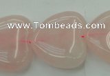 CRQ635 15.5 inches 30*30mm heart rose quartz beads wholesale