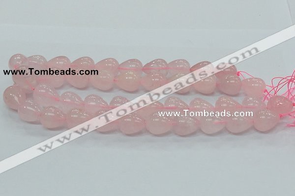 CRQ65 15.5 inches 16*19mm teardrop natural rose quartz beads wholesale