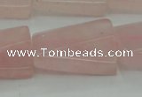 CRQ650 15.5 inches 18*25mm twisted rectangle rose quartz beads