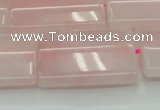 CRQ655 15.5 inches 22*30mm flat tube rose quartz beads