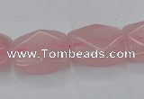 CRQ657 15.5 inches 15*20mm faceted rectangle rose quartz beads