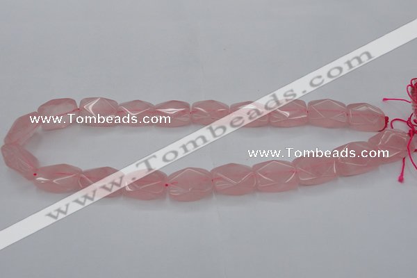 CRQ657 15.5 inches 15*20mm faceted rectangle rose quartz beads