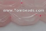 CRQ660 15.5 inches 22*30mm hexagon rose quartz beads