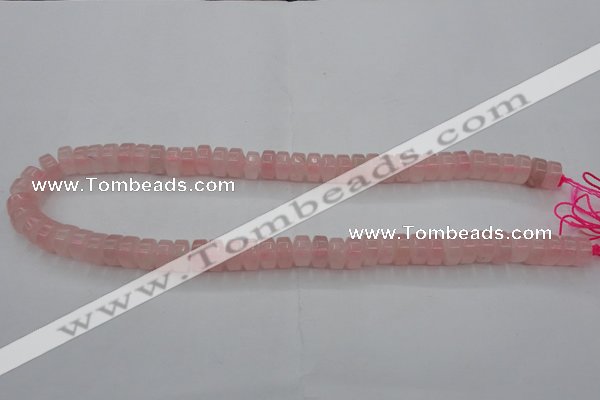 CRQ684 15.5 inches 5*10mm tyre rose quartz beads wholesale