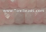 CRQ686 15.5 inches 8*14mm faceted rondelle rose quartz beads