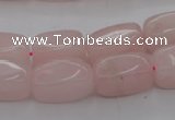 CRQ697 15.5 inches 10*18mm nuggets rose quartz beads wholesale