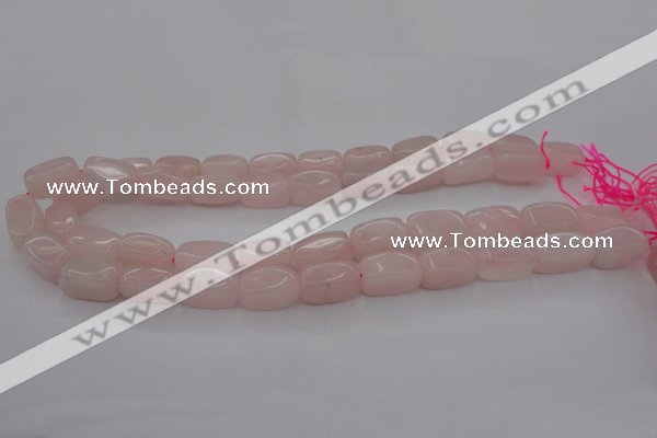 CRQ697 15.5 inches 10*18mm nuggets rose quartz beads wholesale