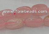 CRQ698 15.5 inches 8*16mm - 9*18mm nuggets rose quartz beads