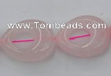 CRQ708 15.5 inches 20*25mm flat teardrop rose quartz beads