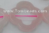 CRQ712 15.5 inches 38mm carved flower rose quartz beads