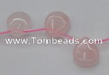 CRQ718 Top drilled 13*18mm flat teardrop rose quartz beads