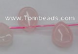 CRQ719 Top drilled 15*20mm flat teardrop rose quartz beads