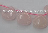 CRQ721 Top drilled 15*15mm flat teardrop rose quartz beads