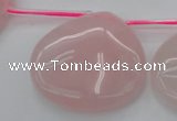 CRQ725 Top drilled 35*35mm flat teardrop rose quartz beads