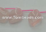 CRQ732 Top drilled 15*20mm twisted marquise rose quartz beads