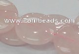 CRQ74 15.5 inches 30mm flat round natural rose quartz beads