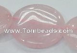 CRQ75 15.5 inches 40mm flat round natural rose quartz beads