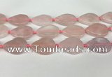 CRQ756 15.5 inches 25*35mm flat teardrop rose quartz beads