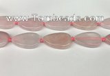 CRQ757 15.5 inches 25*40mm flat teardrop rose quartz beads