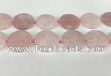 CRQ762 15.5 inches 35mm flat round rose quartz beads