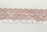 CRQ764 15.5 inches 14mm flat round rose quartz beads