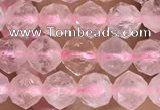 CRQ775 15.5 inches 6mm faceted nuggets rose quartz beads