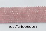 CRQ785 15.5 inches 5mm faceted round rose quartz beads wholesale