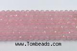 CRQ786 15.5 inches 6mm faceted round rose quartz beads wholesale