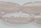 CRQ79 15.5 inches 20*40mm oval natural rose quartz beads wholesale