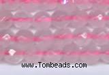 CRQ795 15.5 inches 4mm faceted round rose quartz gemstone beads