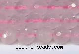 CRQ796 15.5 inches 6mm faceted round rose quartz gemstone beads