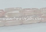 CRQ81 15.5 inches 10*20mm rectangle natural rose quartz beads