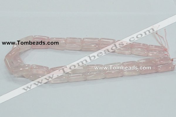 CRQ81 15.5 inches 10*20mm rectangle natural rose quartz beads