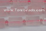 CRQ812 15.5 inches 10*15mm faceted tube rose quartz beads