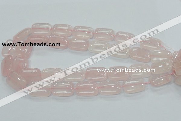 CRQ82 15.5 inches 18*25mm rectangle natural rose quartz beads